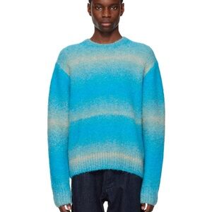 WOOYOUNGMI Blue striped alpaca blue sweater